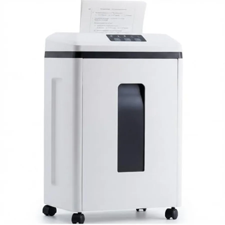 

Heavy Duty Paper Shredder for Home Office Business Bank: Steel Body, Black, 7 Sheets P-7 Ultra Micro-Cut 3/64''×5/64'', Credit