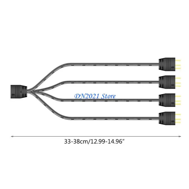 F3KE Argb 5V 3PIN Extension Cable Adapter 33cm 1 a 4 RGB Splitter Cable Cable Formsi LED Splitter