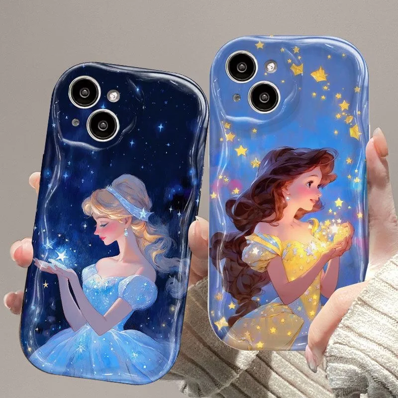 Fundas de teléfono de dibujos animados de Disney, carcasa trasera de princesa bella para iPhone 15, 14, 13, 12, 11 Pro Max Plus, 7, 8, X, XR, XSMax