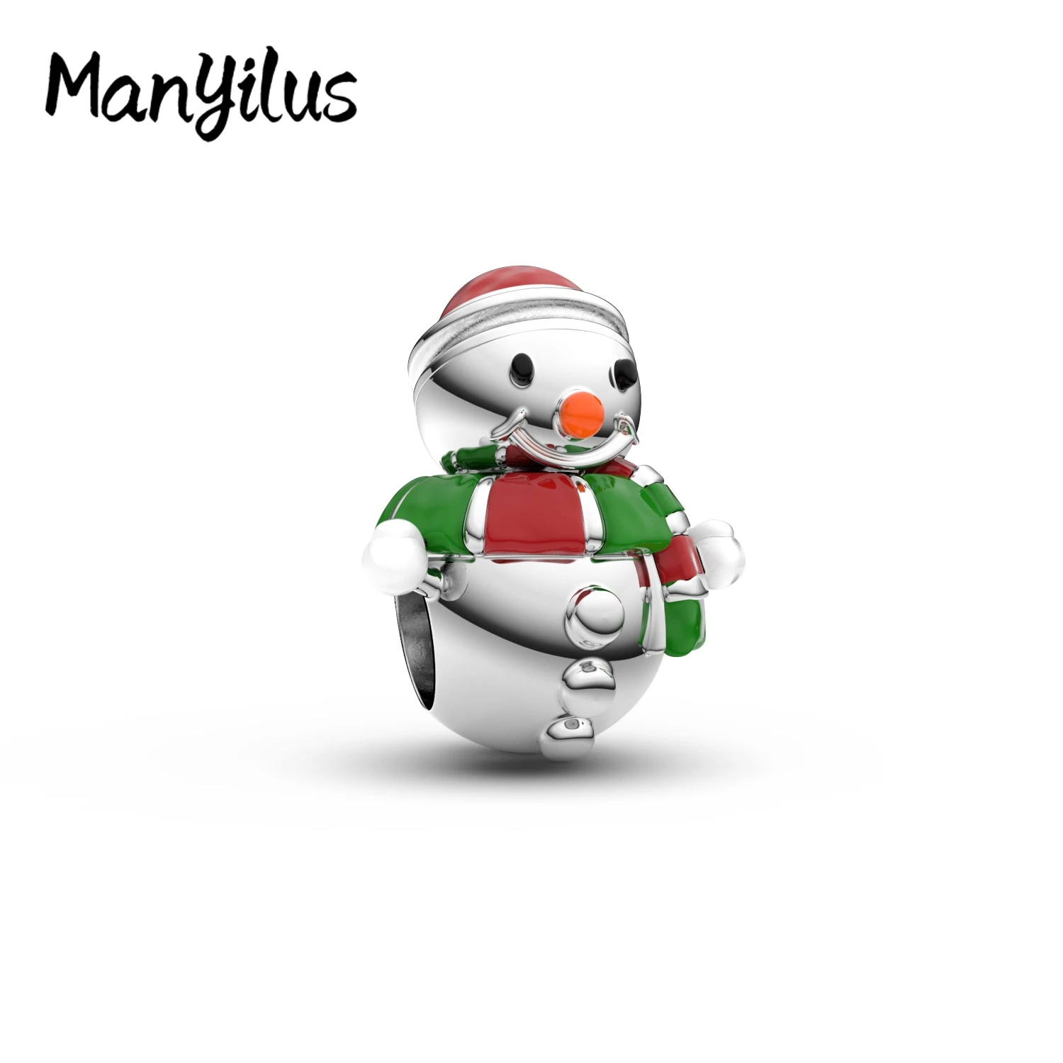 

Manyilus 2025 New Christmas Snowman Charms S925 Sterling Silver Mother Kids Beads For Charm 925 Original Bracelet Jewellery Wome