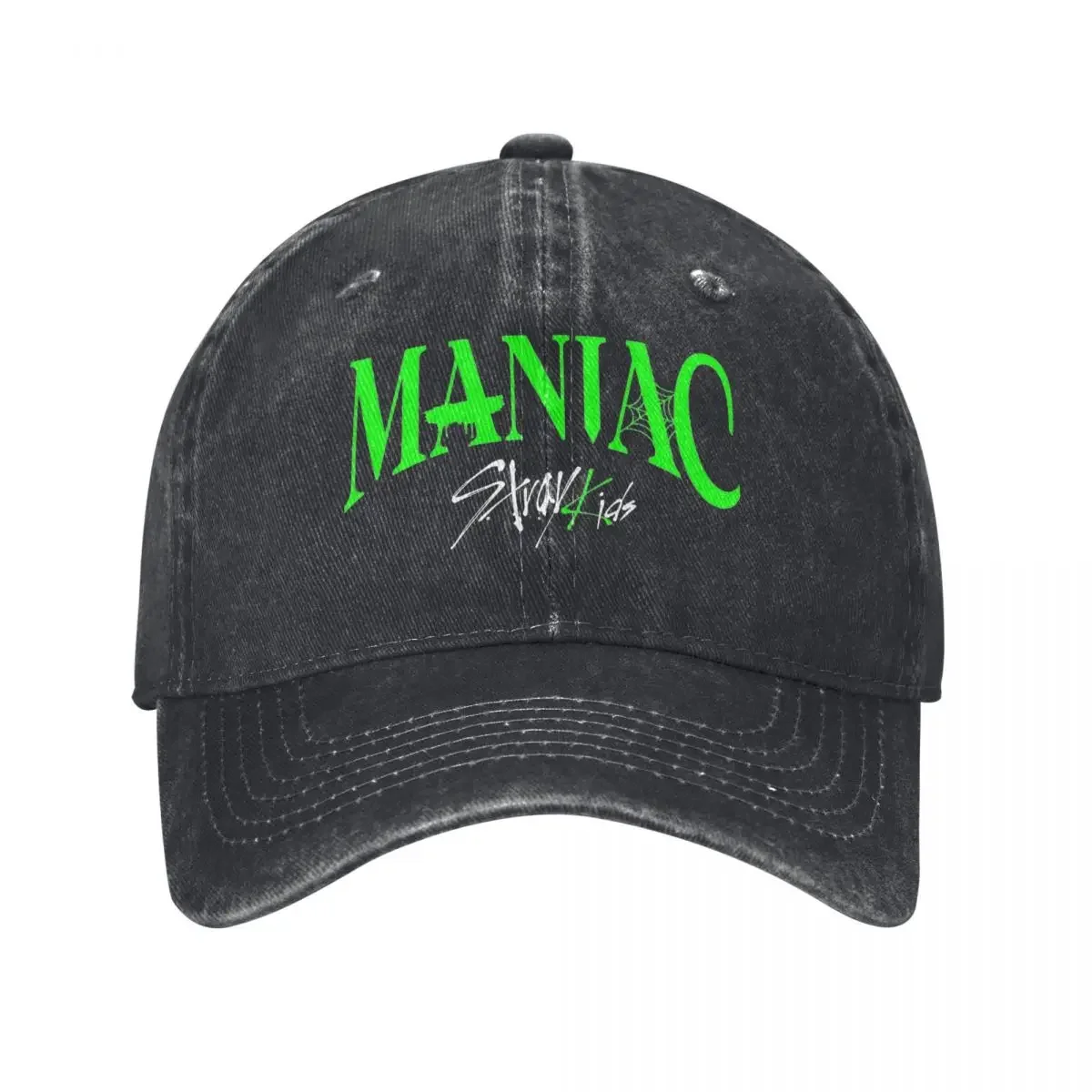 Vintage Maniac 2nd World Strayed Kids Baseball Cap Unisex Style Distressed Denim Washed Sun Cap Kpop Outdoor Summer Caps Hat