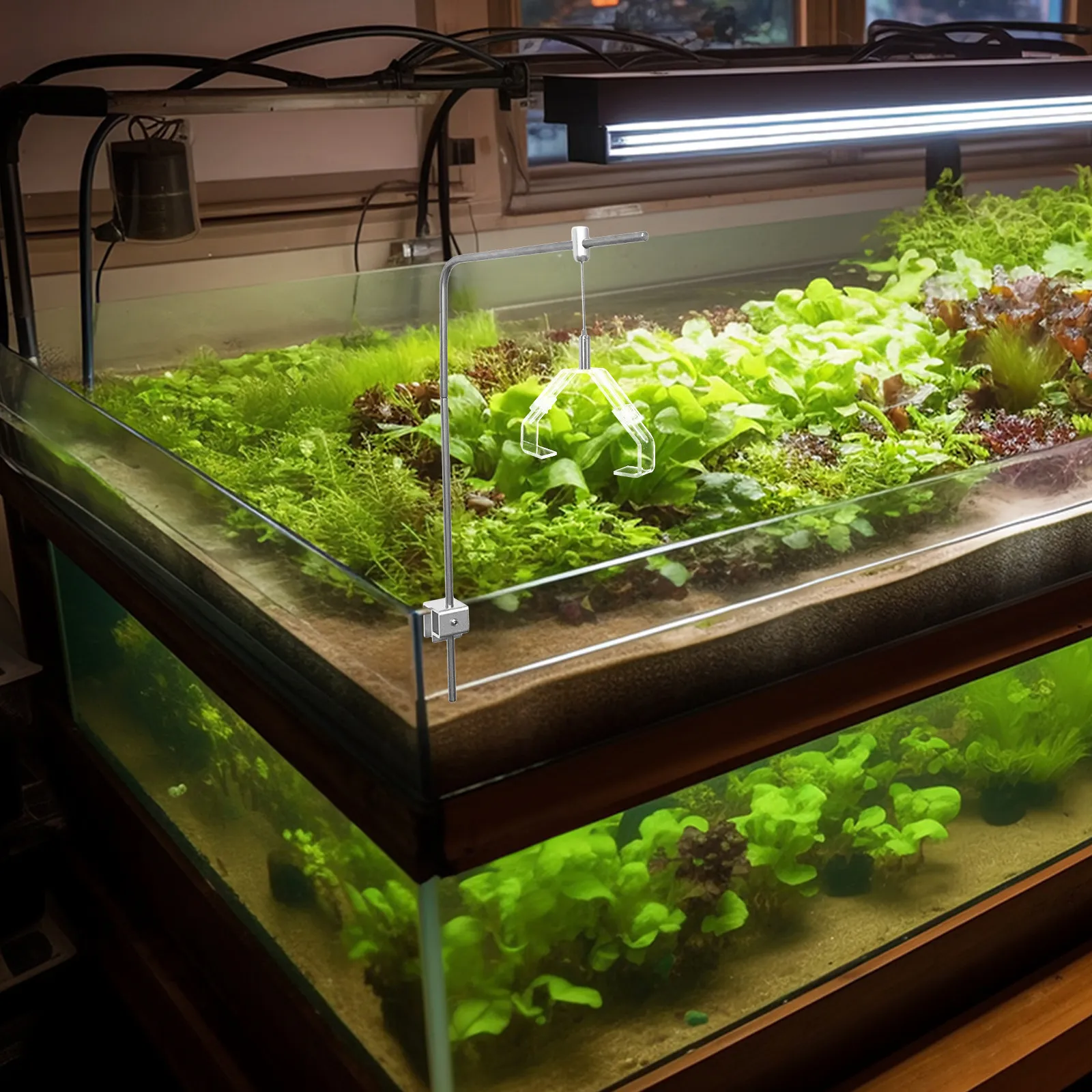 

2 шт. Регулируемый держатель для лампы аквариума/террариума, прочный материал, прецизионное стекло, простая установка