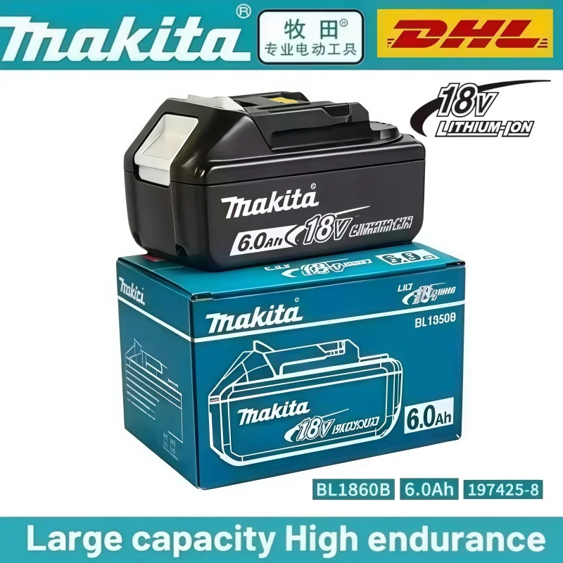 

100% Оригинальный литиевый аккумулятор Makita 6 Ач для Makita 18 В (BL1860B, BL1840, BL1830B, BL1850B, BL1850, BL1860, BL1815) – Замена