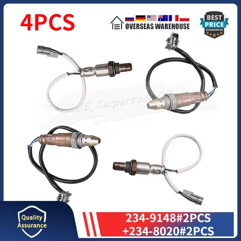 

4PCS Lambda Oxygen Sensor 234-9148 234-8020 For 2017 2018 2019 Nissan Armada 5.6L 22693-9HP0A 226A0-4BB0A