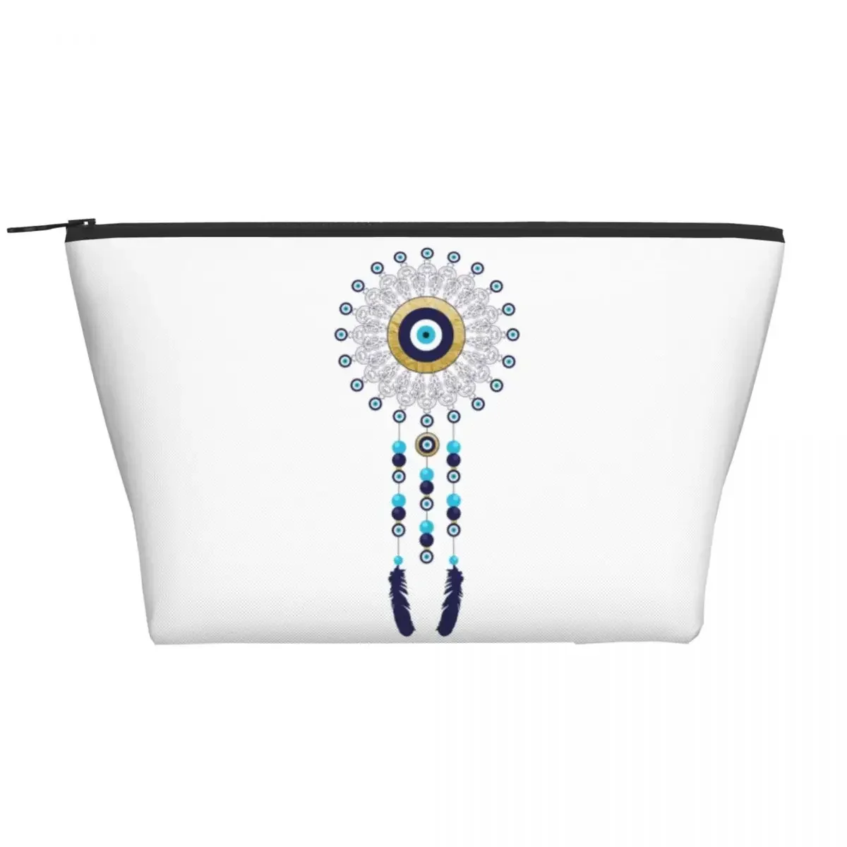 Boho Chic Evil Eye Mandala Dream Catcher Travel Toiletry Bag for Women Hamsa Nazar Bohemian Cosmetic Makeup Bag Storage Dopp Kit