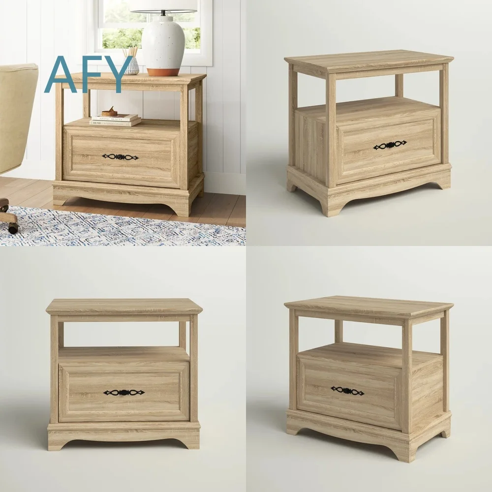 Modern Wooden File Cabinet for Office Storage Desk Organizer Side Cabinet with 1 Drawer Oversized Workspace Furniture for