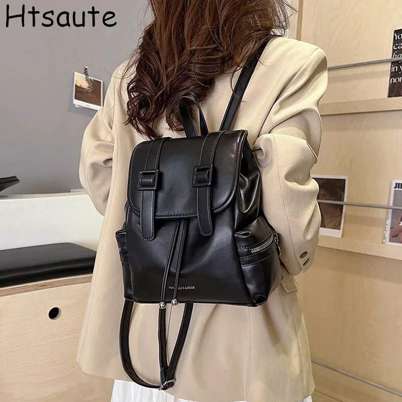 

Woman Anti-theft Backpack Bag Casual School Bags Soft PU Leather Cover Large Capacity Backpack Bolsa Feminine Sac Main Femme