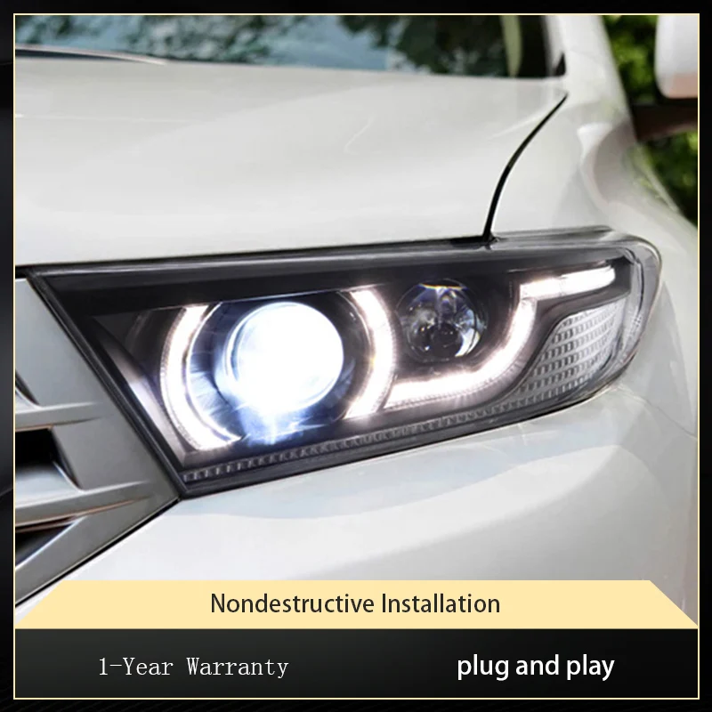 Headlight For Highlander 2012 2013 2014 Assembly LED Car Lights Projector Bifocal Lens DRL Signal Lamp Accessories