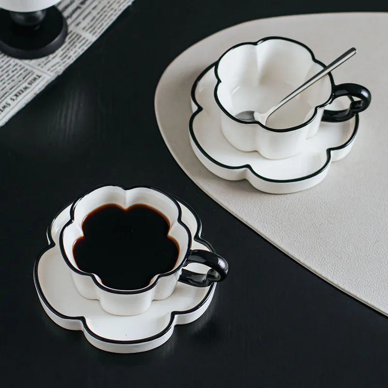 

Paiyi Original Coffee Mug Ceramic Latte Cup with Saucer Elegant Afternoon Tea Set