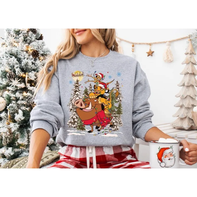 

Women's Disney Hakuna Matata Merry Christmas The Lion King Cotton Hoodies Sweatshirt Pullover Casual Autumn Winter Cozy Fleece