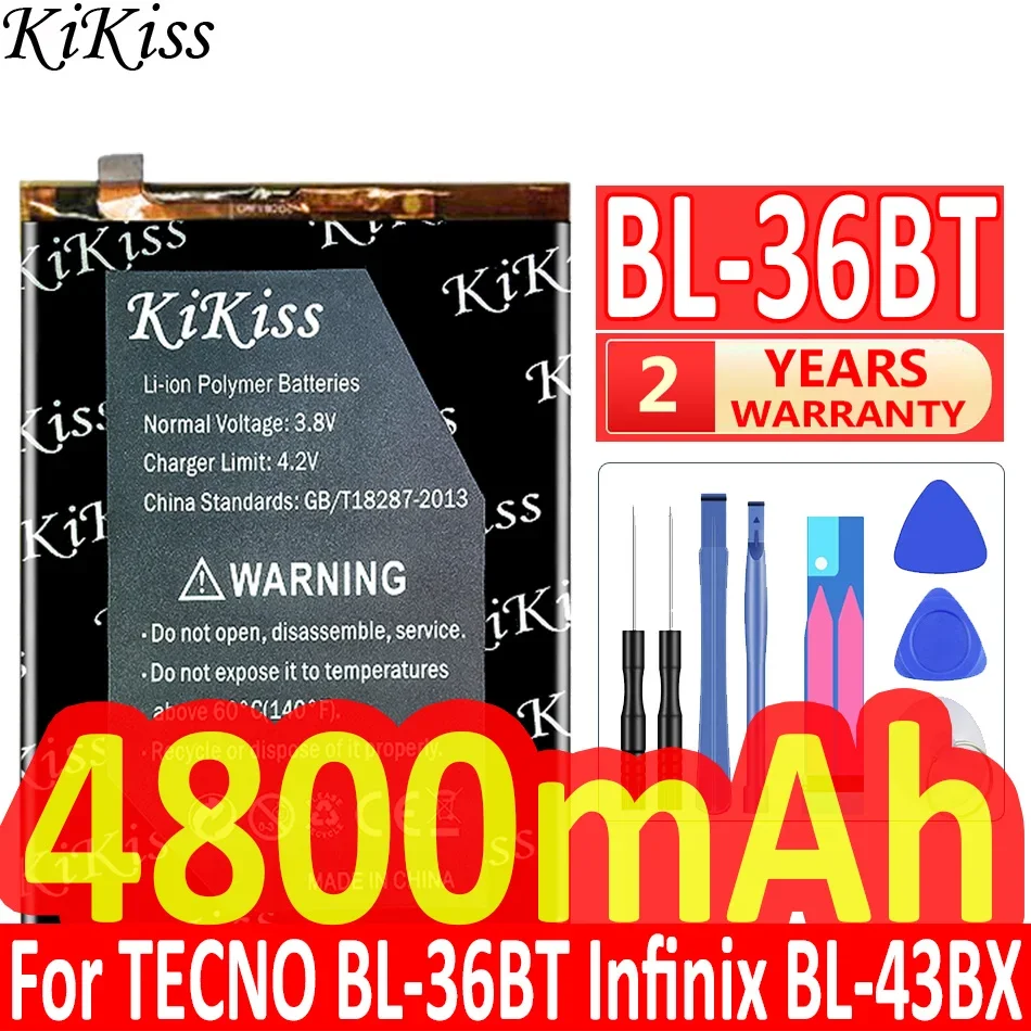 For TECNO BL-36BT For Infinix BL-43BX, BL-36BT 4800mAh Mobile Phone Battery