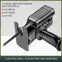 New Portable Electric Saw Head Of Screwdriver Reciprocating Adapter Electric Drill To Electric Saw Household Wood Metal Cut Tool