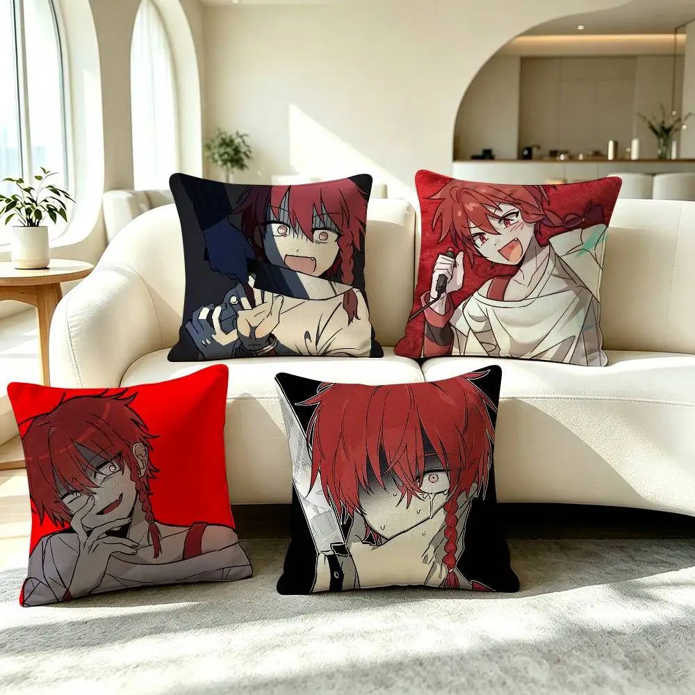 Z-ZENO Remake Aki Maeno Square Double-Sided printed Pillow Case Bedroom Bedside Pillow Sofa Cushion Cover