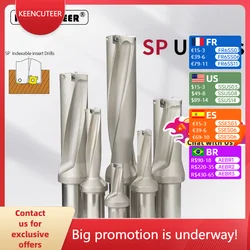 SP Series C20 C25 C32 C40 Drill Bites Insert Drill Metal Drill Bits 13mm-50mm Depth Indexable U Drill Machinery Lathes CNC Water