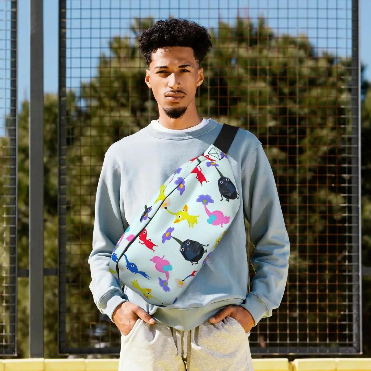 

Сумка-бананка через плечо Pikmin для мужчин и женщин, регулируемая поясная сумка для путешествий, бега, хранения денег и телефона, нагрудная сумка