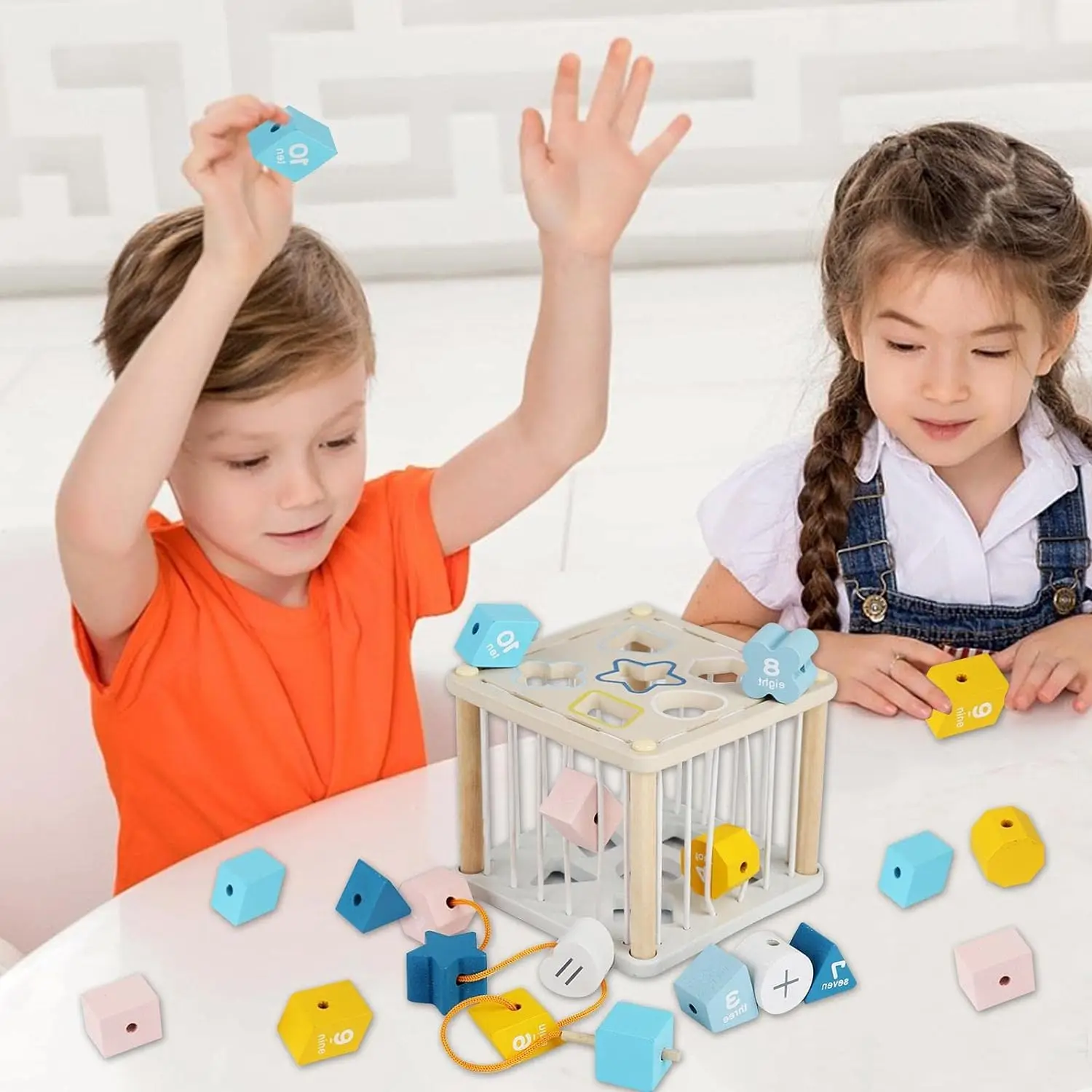 Block Shape Sorter Cube For Baby Colorful Recognition Matching Sensory Storage Box Learning Educational Fine Motor Skills Toys