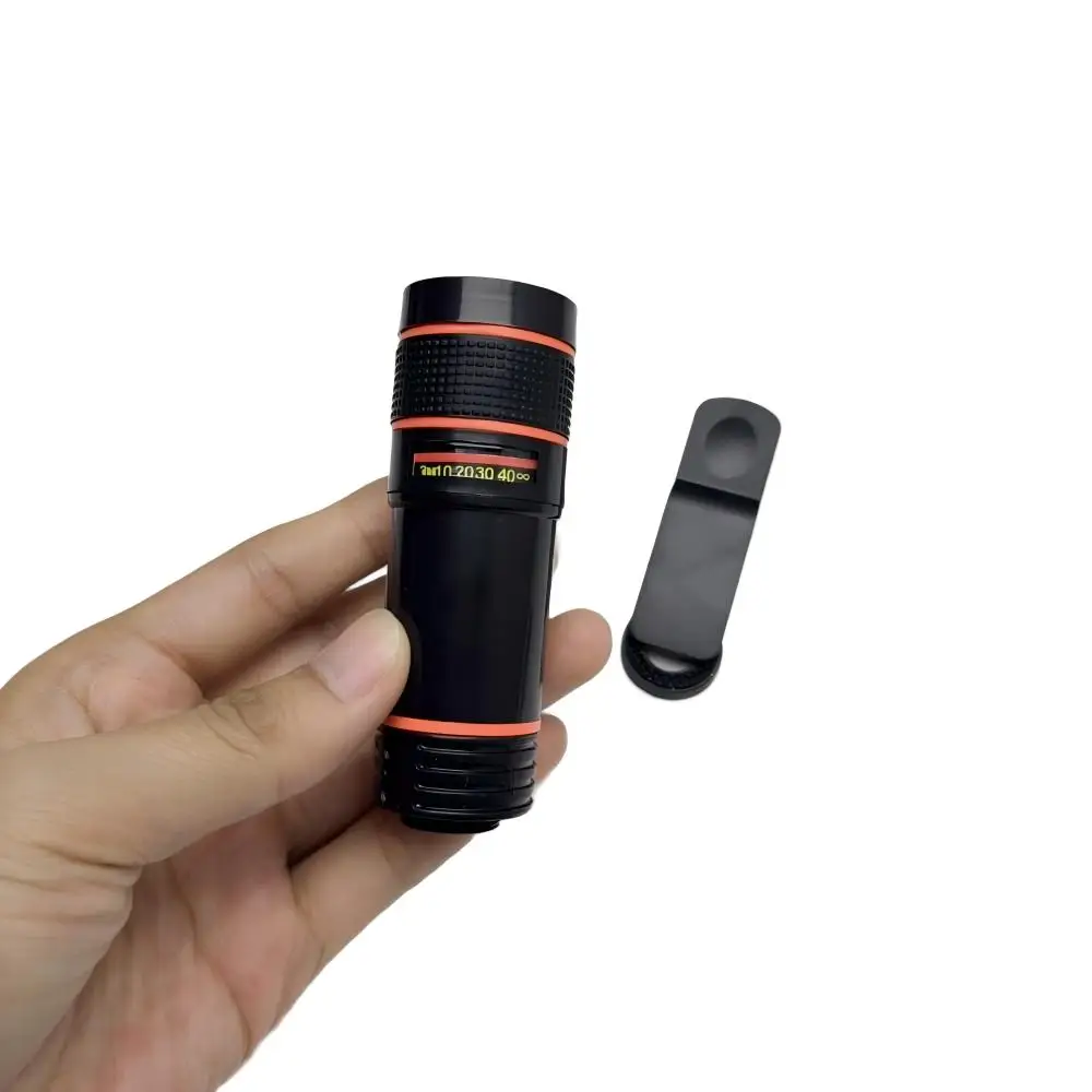 1 pz teleobiettivo obiettivo per fotocamera per telefono cellulare obiettivo telescopico 12X, clip universale su obiettivo per fotocamera per telefono cellulare con messa a fuoco telescopica