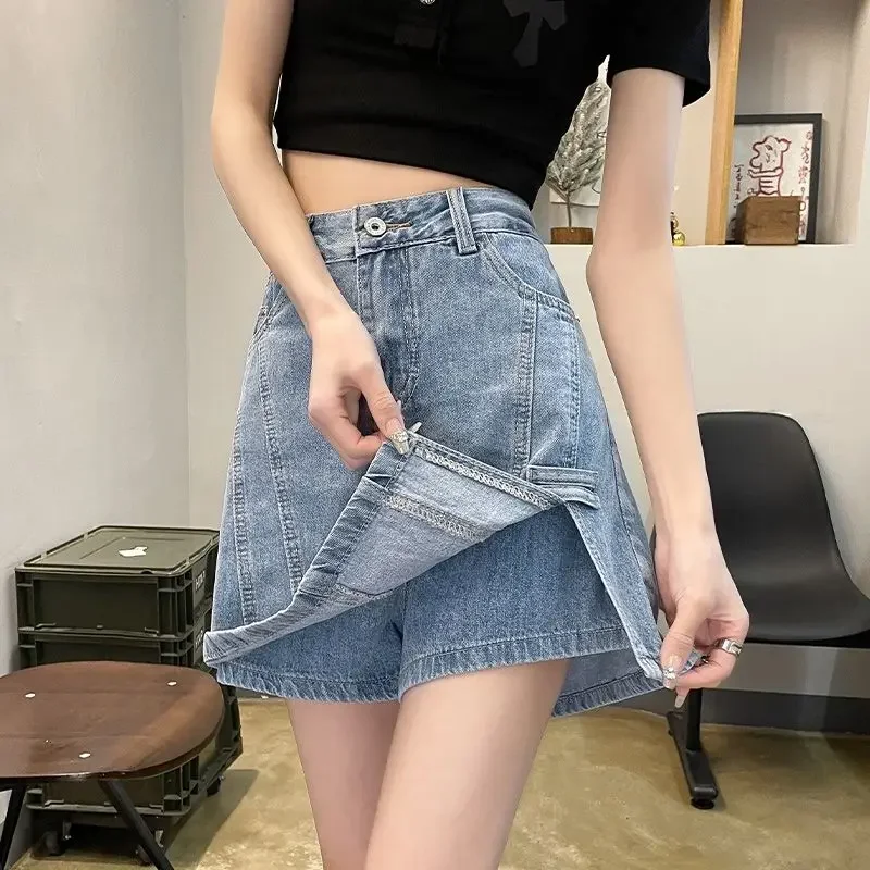 

High Waist Women's Denim Skirt Pants New In Korean Style Clothing Sales Streetwear Cheap Harajuku Female Jeans Skirts