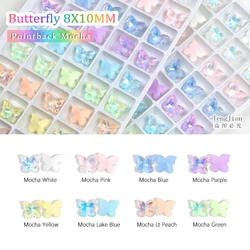 High-Quality K9 Pointed Bottom Butterfly 8x10MM Glass Crystal Mocha 11 Color Rhinestone Stone DIY Nail Art Decoration