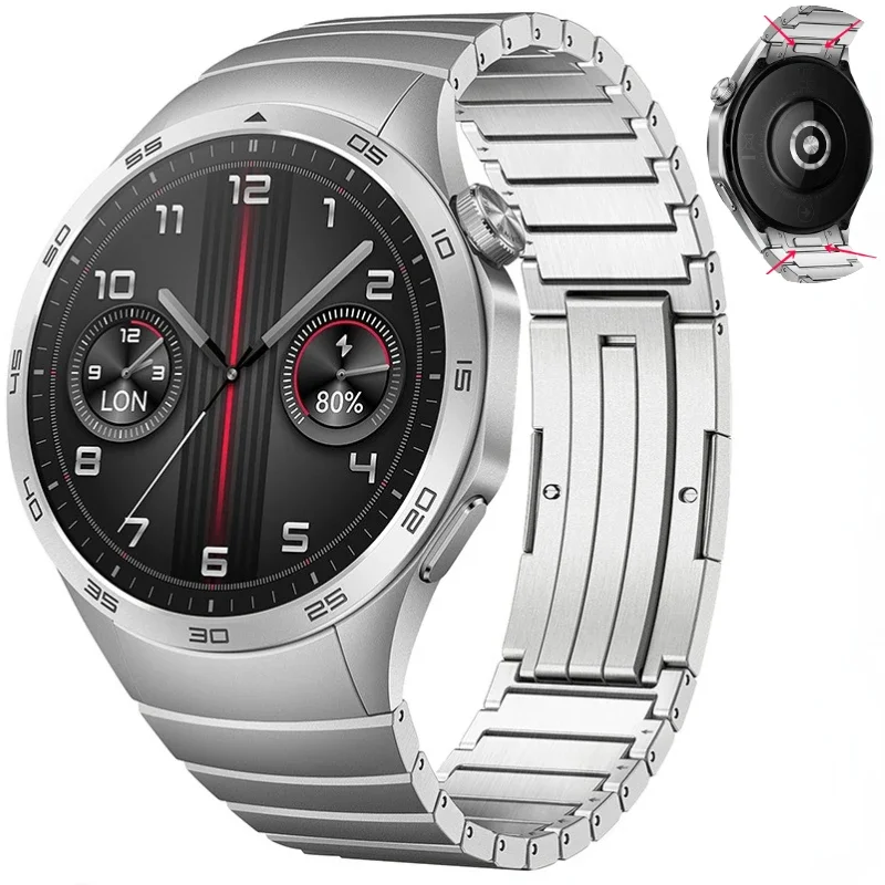 Metal Bracelet Strap For Huawei Watch GT4 46mm Original Quick-release Interface Wristband For Huawei GT4 Stainless Steel Band