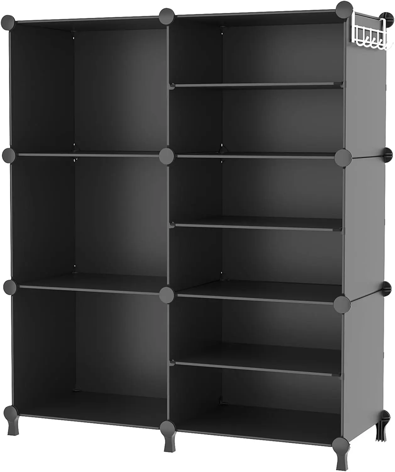 

Closet Organizer 6-Cube Storage Shelves, Stackable Cubby Shelving for Closet, Bedroom, Living Room, Office - Black