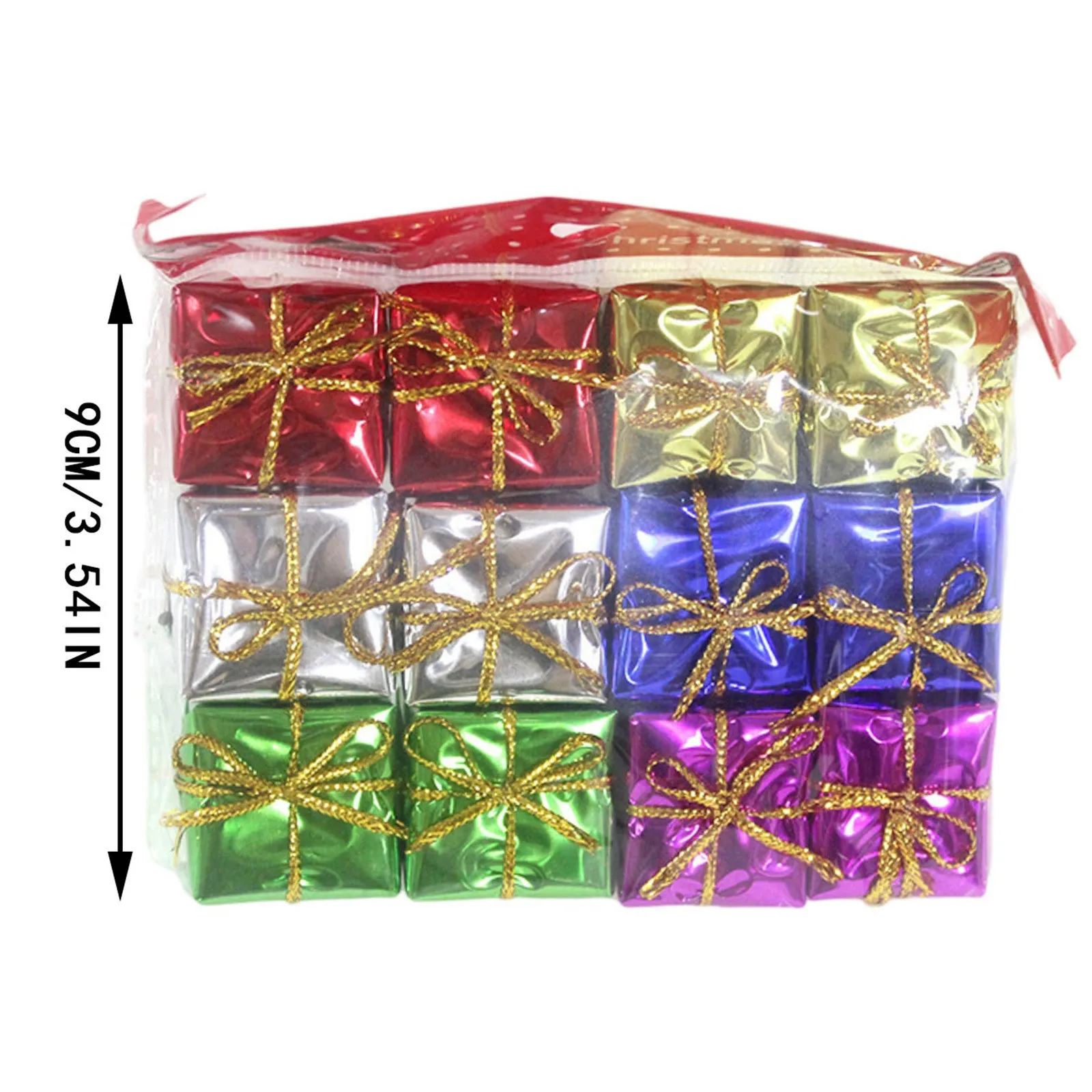 12 قطعة صندوق زينة عيد الميلاد ملون صغير هدية حزمة صندوق شجرة عيد الميلاد لوازم الديكور قلادة صغيرة هدية المهرجان