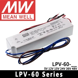 MeanWell LPV-60-5v/12v/15v/24v/36v/48v Led Driver Sealed Panel Mount IP67 Meanwell LPV-60 Series AC-DC 60W Power Supply