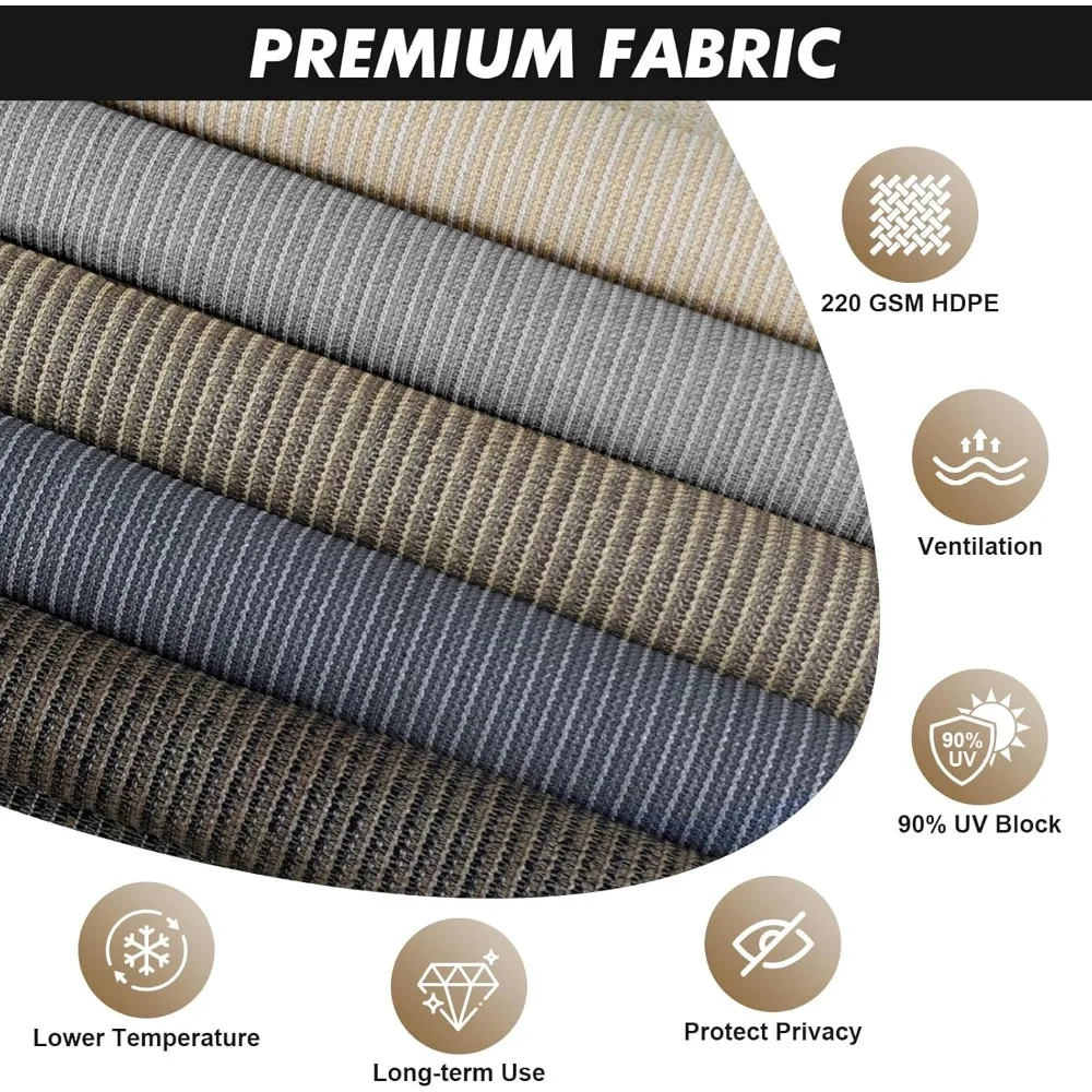 مظلة دوارة خارجية لاسلكية بعرض 7 أقدام وطول 8 أقدام، لمسة نهائية من خشب الجوز، تصميم عمود مقسم للفناء، ستائر قابلة للطي بطول #3