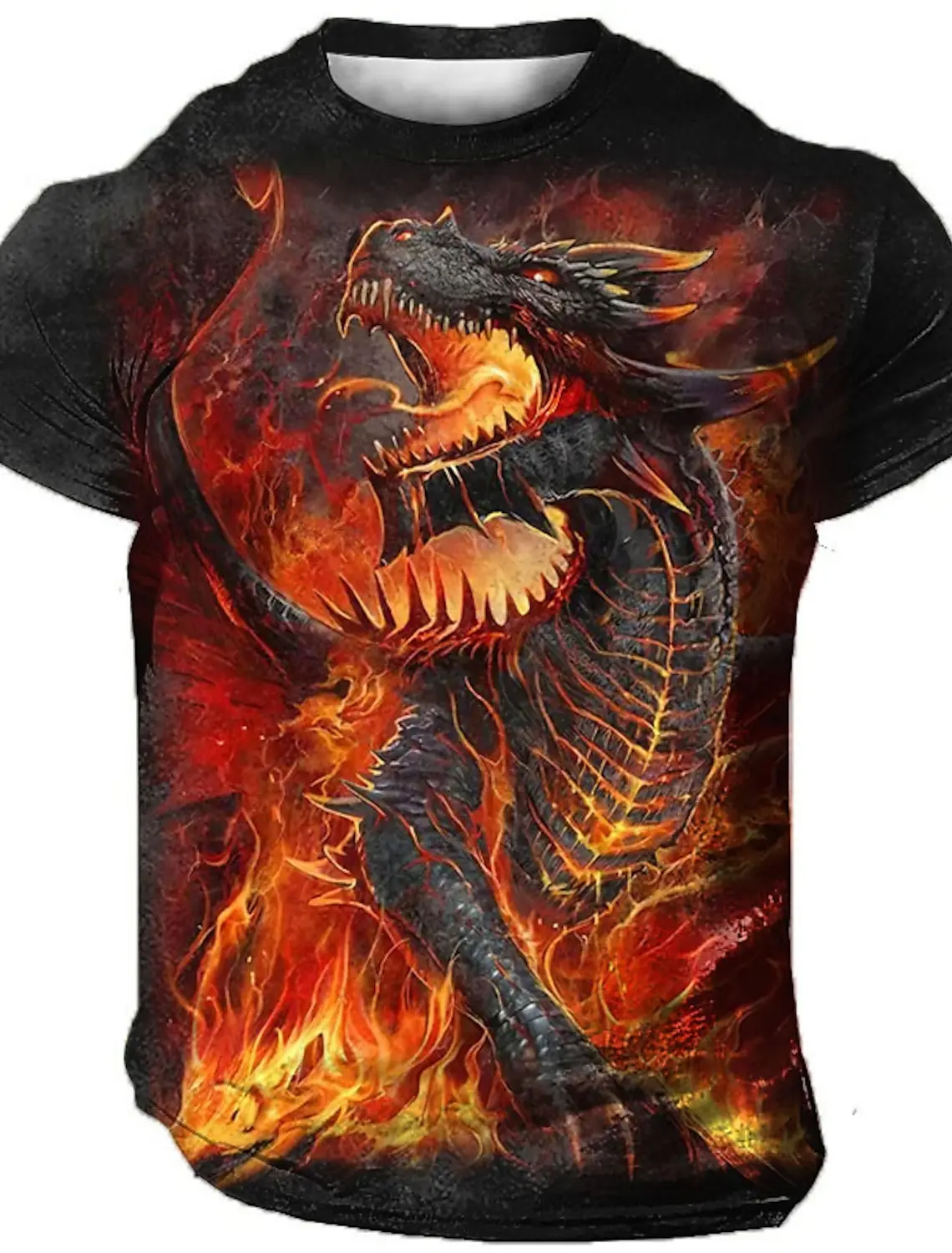 Summer Men\'s Vintage T Shirt 3d Print Oversized Retro Dragon Graphics Street Short Sleeve Men Clothing Fashion T-shirts Tee Tops