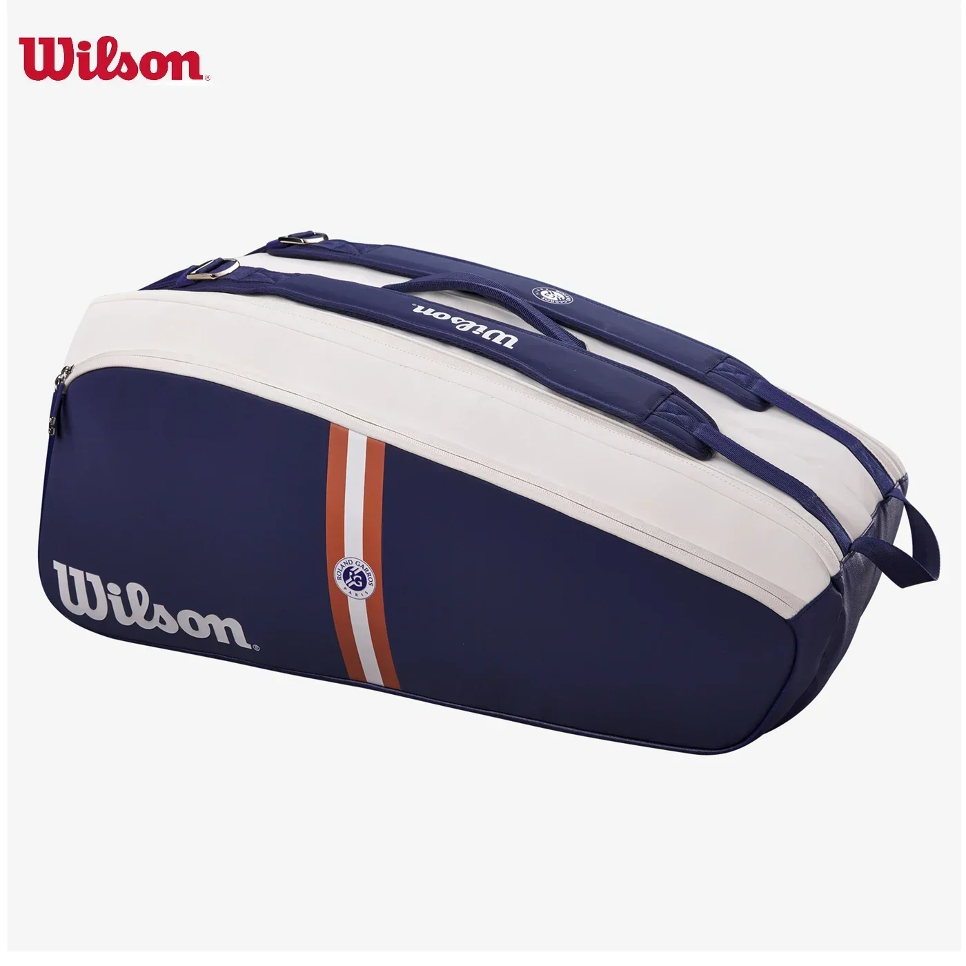 Wilson Roland Garros 9-Pack Tennis Bags 3 Compartments French Open Super Tournament Large Tennis Racket Bag with Heat Insulation