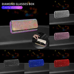 Car Diamond Sunglasses Case Eye Glasses Case Car  Center Console Armrest Storage Box Auto Glasses Frame Eye Seat Clip Bracket