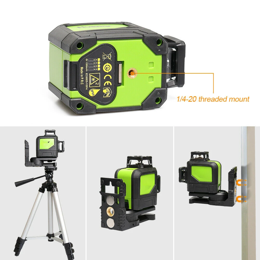 902CR Self-leveling 360 Degree Cross Line Red Beam Laser Level, 8 Lines Multi Outdoor Pulse Mode 3D Laser Level