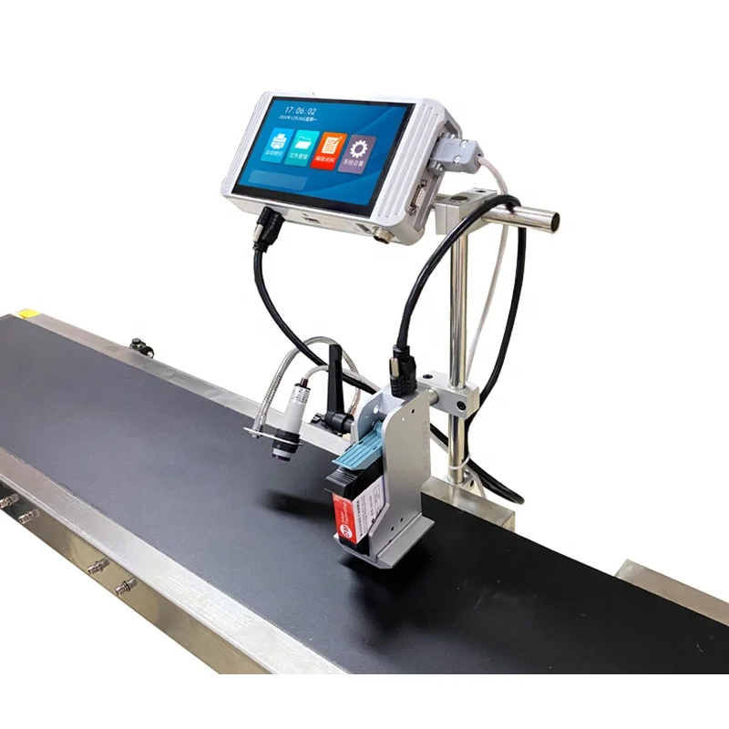 آلة طباعة رمز التاريخ للطابعة النفاثة للحبر شبه الأوتوماتيكية لوضع علامات على الكرتون البلاستيكي على صندوق خشبي #5