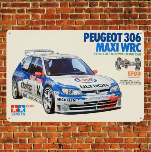 Metal Poster Vintage Rc Car Tin Sign Plaque Tamiya 306 Maxi