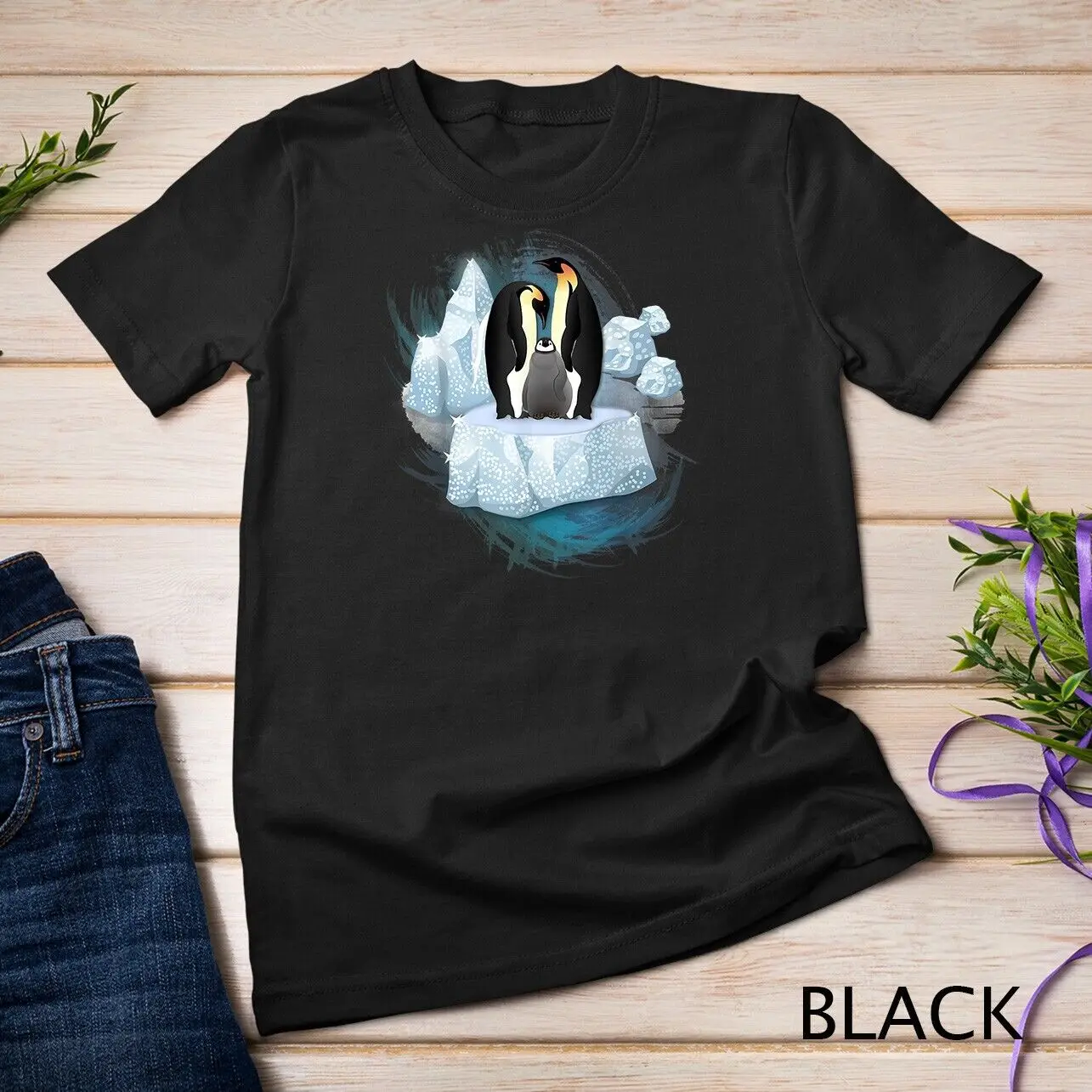 Cute Penguin Family Chill on Ice Iceberg T-Shirt - Copy Unisex T-shirt