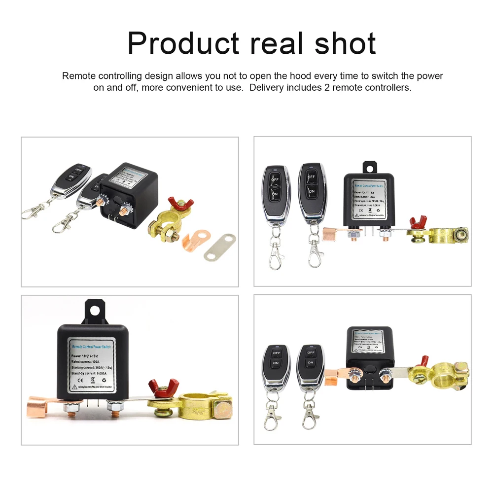 12 V Car Battery Relay Wireless Remote Battery Disconnect Switch Battery Switch Isolator Power Cut Master Switch