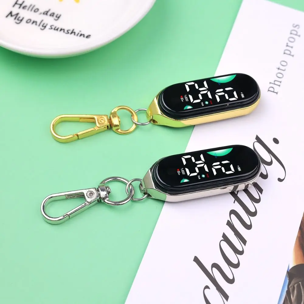 Digital Display Electronic Hanging Watch Touch Screen Waterproof Pocket Watch Keychain Luminous LED Watch Keychain Examination
