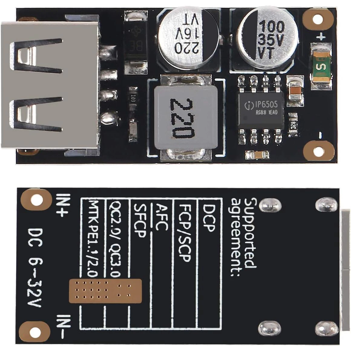 Convertisseur abati eur de DC-DC USB QC3.0 QC2.0 chargeant la technologie abati eur 6-32V 9V 12V 24V à la carte rapide rapide de chargeur