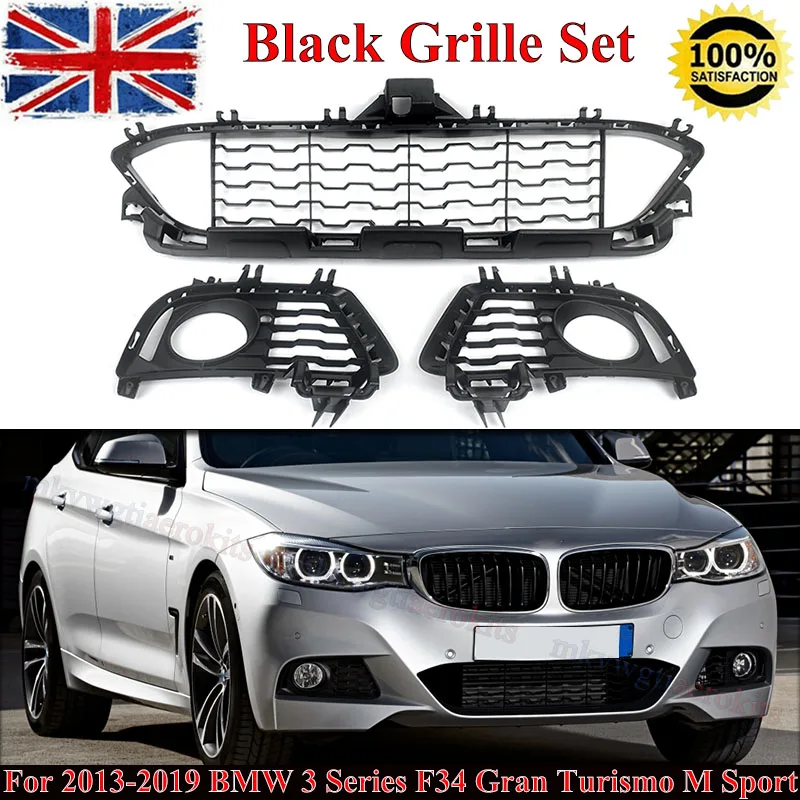 

Front Grille Assembly For BMW 3 Series F34 318d 320d 320i 330i GT M Sport 2013-2019 Front Bumper Grille & Fog Light Grille Cover
