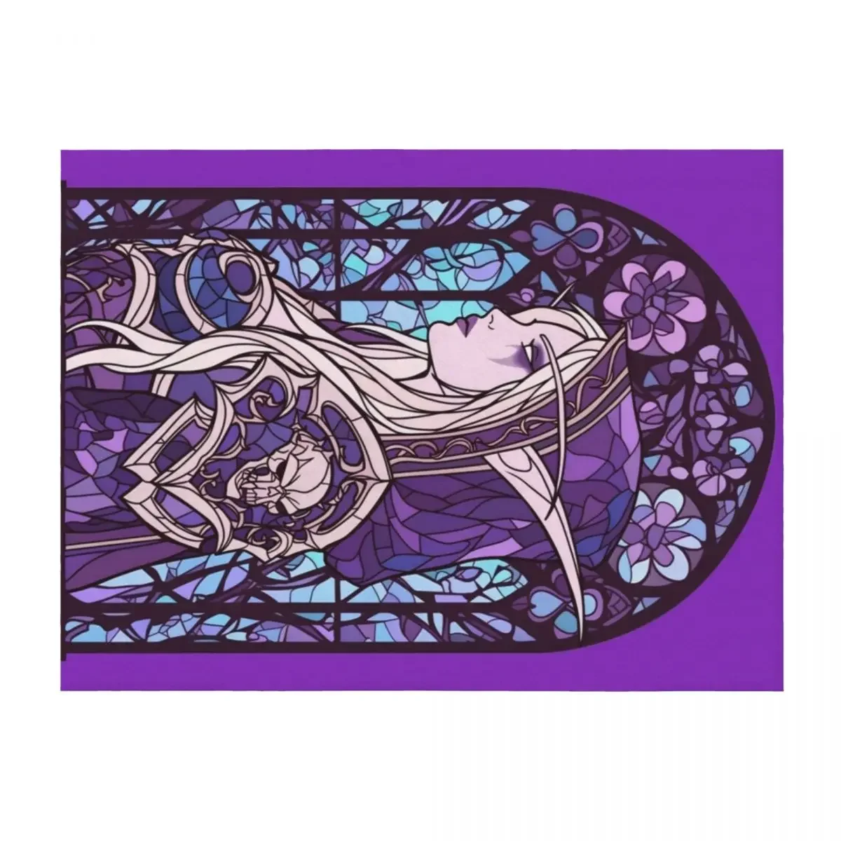 

Stained Glass Sylvanas Throw Blanket Softest Warm Single valentine gift ideas Blankets