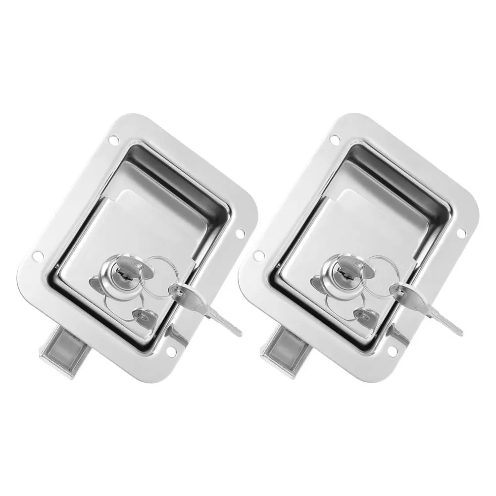 

2Pcs Trailer Flush Mount Panel Locks Stainless Steel Paddle Handle Heavy Duty Replacement Latch for Rv Toolbox Truck Door