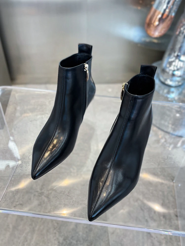 

Faionable ort Boots Женские весенние новые ботинки с острым носком на подкладке из телячьей кожи на каблуке, универсальные универсальные универсальные