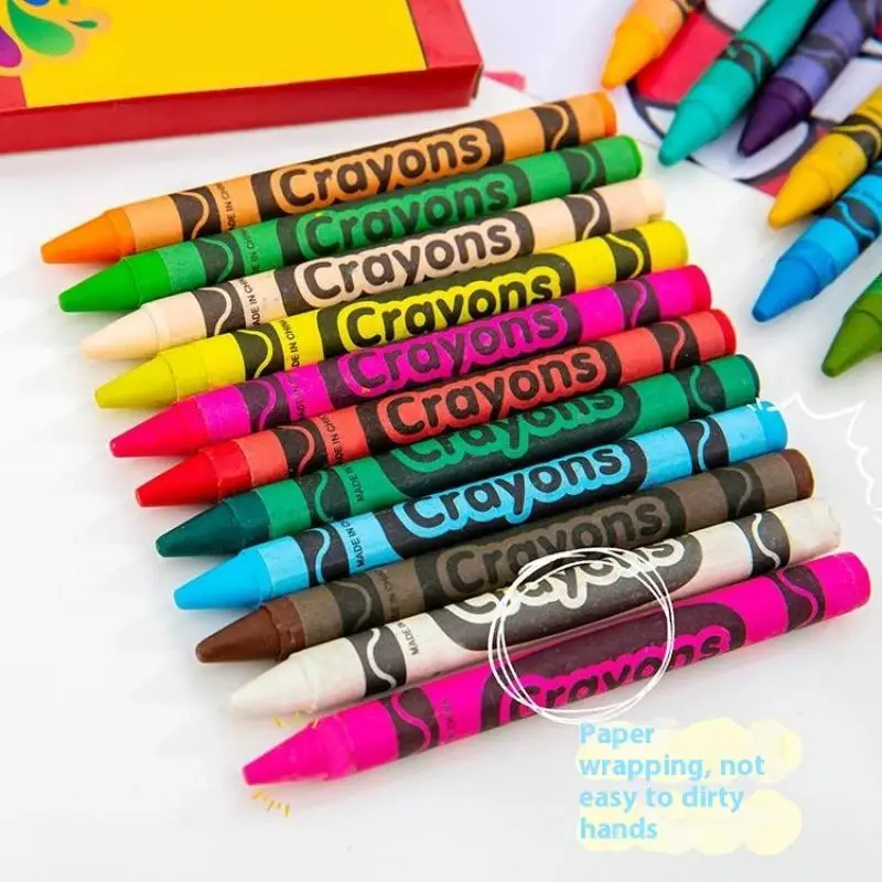 4/12/24 cores qualidade lápis multicoloridos crianças graffiti escova estudante pintura a óleo vara terno material escolar arte fornecimento