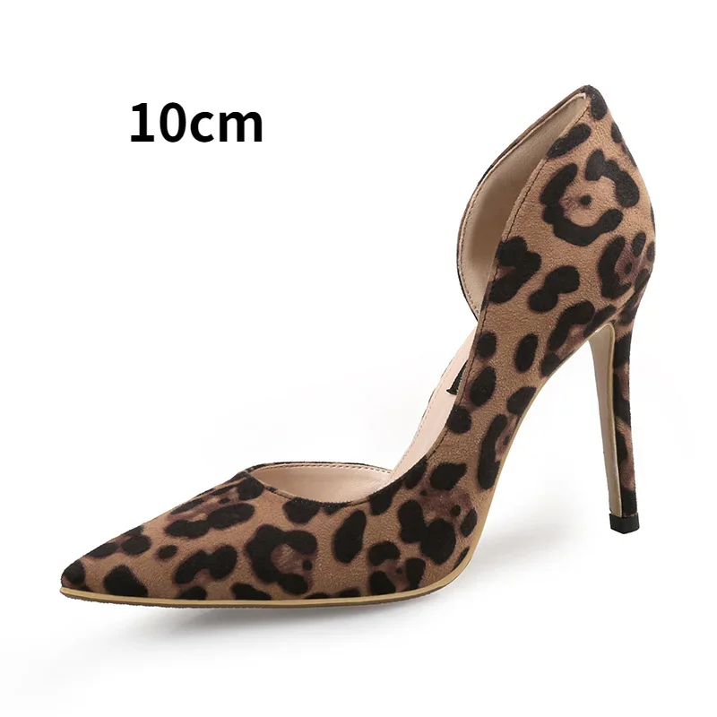 Sandales pointues à imprimé léopard pour femmes, talons hauts de bureau élégants, chaussures simples de luxe, sexy, automne, 6-10cm