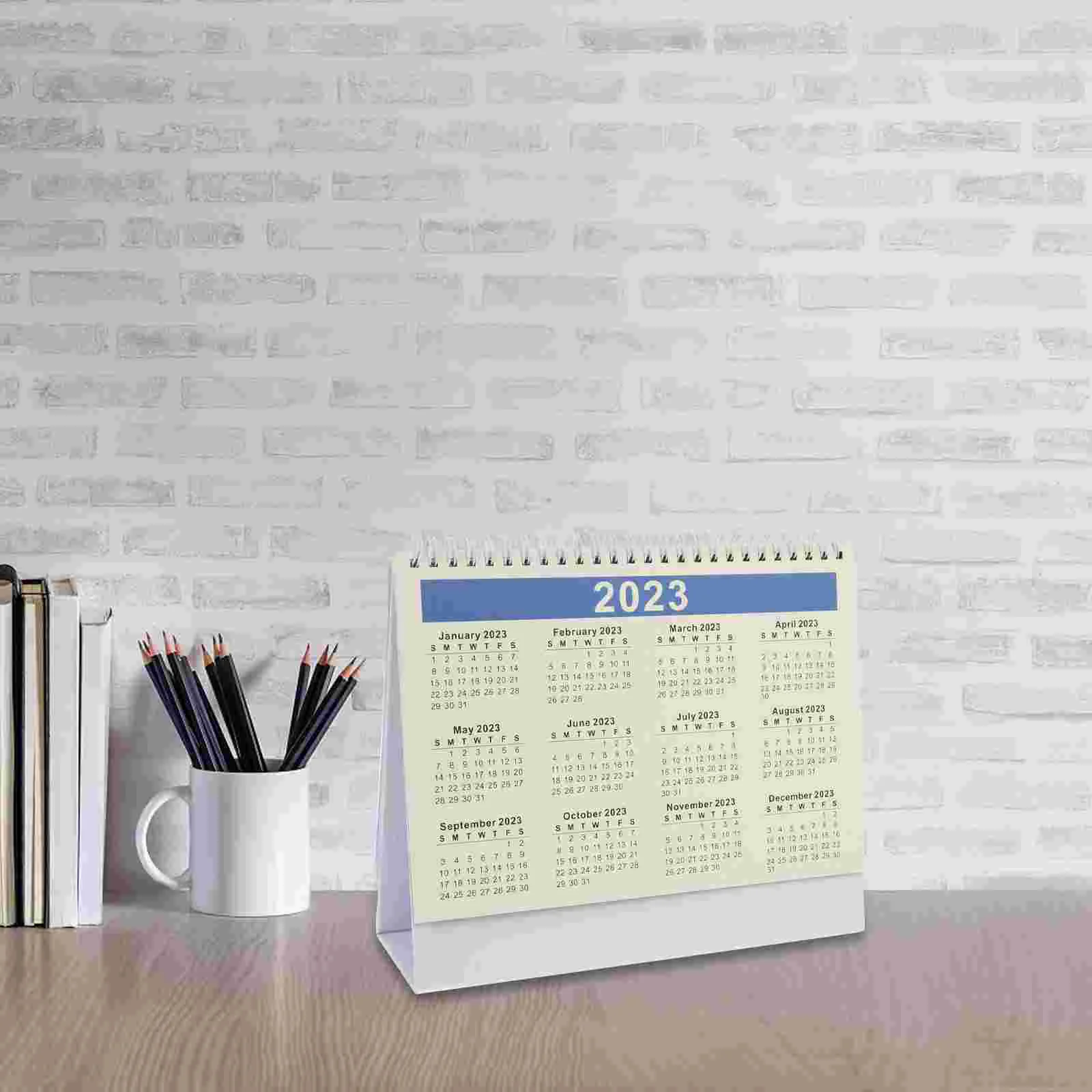 Vertical Paper 2023 Calendar Office Calendars Portable Desk Adornment Schedule Planner Coil