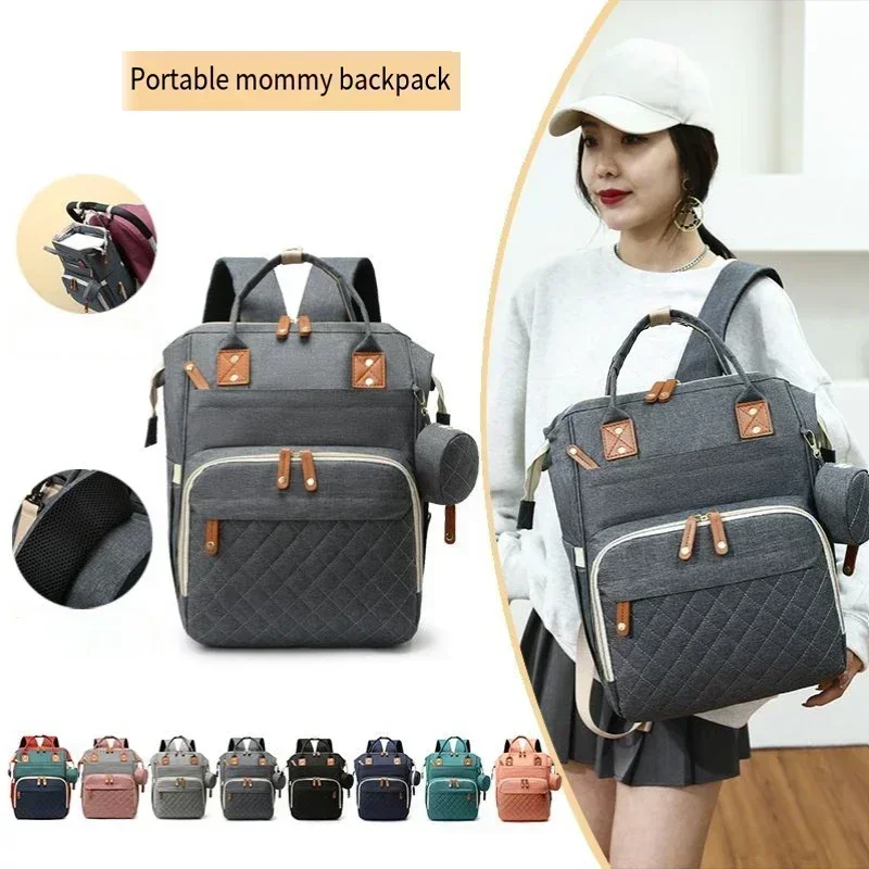 Sac à langer portable de grande capacité pour maman et bébé, initié à la pratique de la poussette, multi-fonctionnel, mode voyage