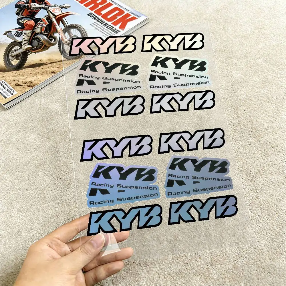 Autocollants en vinyle réfléchissants KYB Racing Suspension, imperméables et amovibles, pour la décoration de moto et de voiture