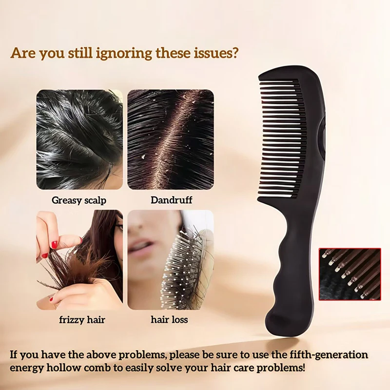 1/2Pcs Anti Dandruff Massage Comb Hollow Tooth Anti Static Anti Tangling Hair Brush Press Anti-dandruff Oil Cleansing Tool