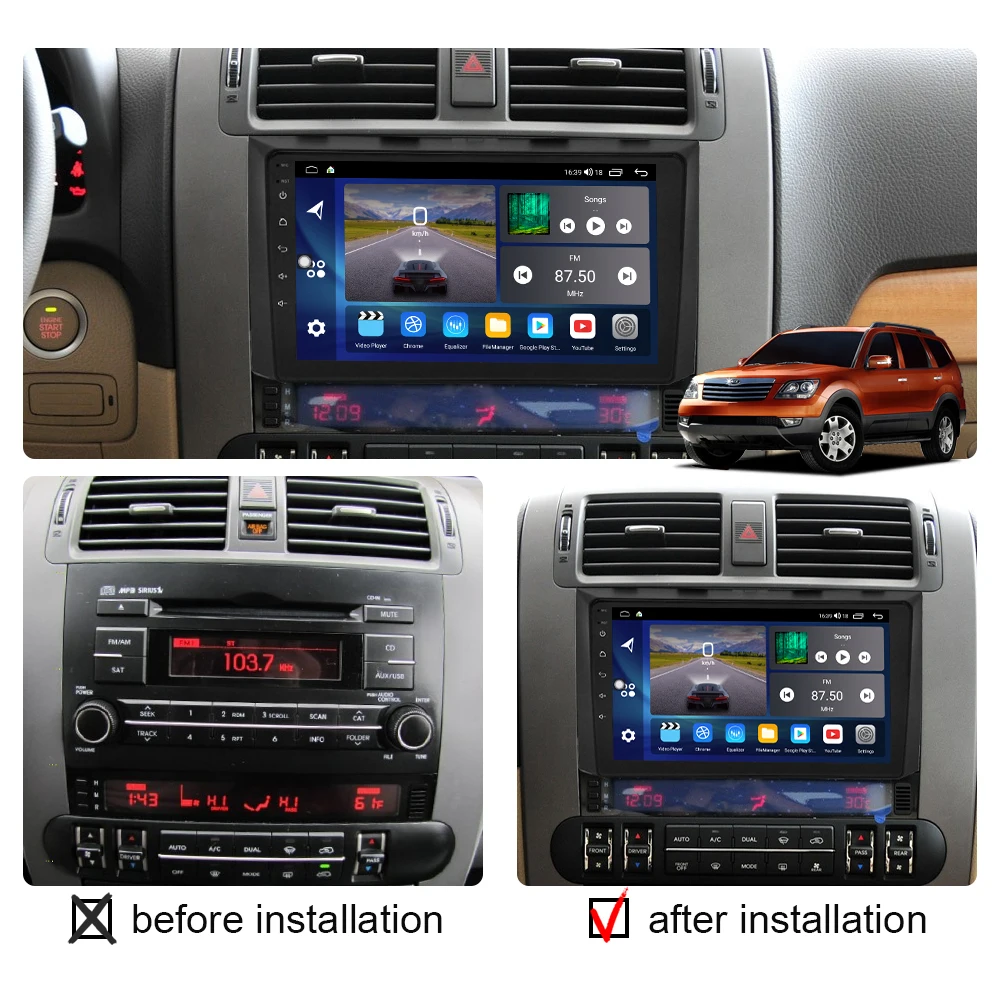 Car Radio Android 12 Carplay For Kia Borrego Mohave 2008-2012 Multimedia Video Player 2din Stereo Head Unit GPS Navigation Wifi