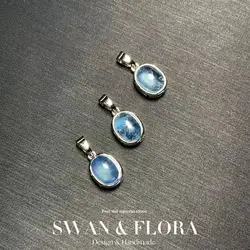 OVAL Natural Aquamarine Pendant Necklace Fine Jewelry Handmade Stones Wholesale Healing Energy Gift Lucky Jewelry